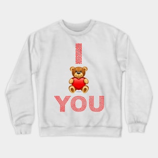 Cute I Love You Bear Heat Design Crewneck Sweatshirt